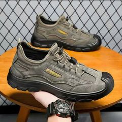 Giày thể thao nam Sneaker MB24 - Giày da phối vải thoáng khí, 2 màu nâu và đen, phong cách thể thao năng động cho nam giới