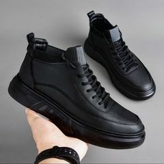 Giày thể thao nam da PU GN55 cao cấp màu đen - Sneakers thời trang dễ phối đồ cho phái mạnh, phong cách trẻ trung và hiện đại