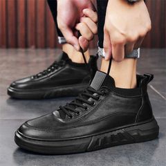 Giày thể thao nam da PU GN55 cao cấp màu đen - Sneakers thời trang dễ phối đồ cho phái mạnh, phong cách trẻ trung và hiện đại