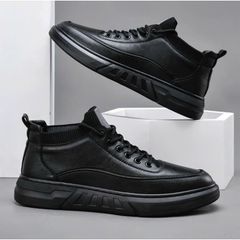 Giày thể thao nam da PU GN55 cao cấp màu đen - Sneakers thời trang dễ phối đồ cho phái mạnh, phong cách trẻ trung và hiện đại