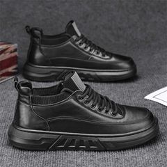 Giày Thể Thao Nam Da PU Mới Màu Đen GN55 Cao Cấp - Sneakers Thời Trang Dễ Phối Đồ Cho Mùa Hè