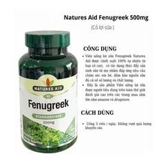 Viên uống lợi sữa Natures Aid Fenugreek 500mg 90 viên