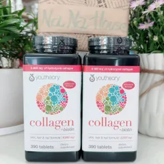 Viên Uống Bổ Sung Collagen Youtheory + Biotin 390 Viên - Tăng Cường Độ Đàn Hồi Da, Giúp Tóc Khỏe Mạnh Hơn
