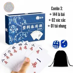 Bài Mạt Chược 144 Lá PVC Chống Nước - Đồ Chơi Giải Trí Tiện Dụng Kèm Phụ Kiện Cao Cấp