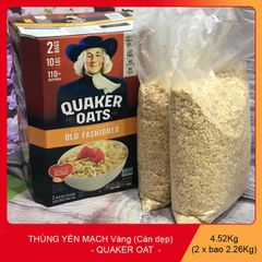 Thùng 4,52Kg Yến Mạch Mỹ Quaker Oats (Viền Vàng) Cán Dẹp