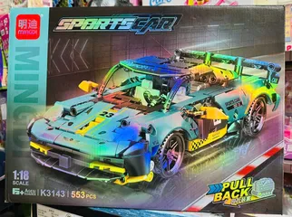 Mingdi K3143 Đồ Chơi Xây Dựng Mô Hình Xe Ô Tô Đua Sports car 553 Chi Tiết Lắp Ghép Động Cơ Pull Back