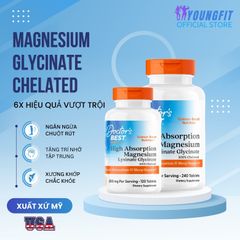 Viên Uống Magnesium Lysinate Glycinate Doctor's Best - Hỗ Trợ Giấc Ngủ Sâu, Tăng Cường Trí Nhớ, Giảm Căng Thẳng - 120 Viên Mỹ