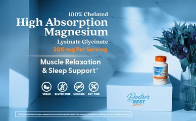 Viên Uống Magnesium Lysinate Glycinate Doctor's Best - Hỗ Trợ Giấc Ngủ Sâu, Tăng Cường Trí Nhớ, Giảm Căng Thẳng - 120 Viên Mỹ