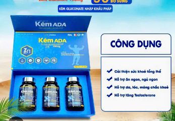 Viên uống Kẽm ADA 90 viên ,bổ sung kẽm nhập khẩu từ Pháp, dùng hiệu quả 3 tháng (hàng date mới)