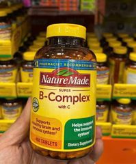 Viên uống Vitamin B Complex và C Nature Made - Bổ sung vitamin B cần thiết cho sức khỏe, năng lượng và miễn dịch - Hũ 140 viên nhập khẩu Mỹ