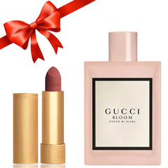Combo Gucci (Nước Hoa Bloom Gocce Di Fiori EDT 100ml + Son Lì Rouge Mat 208 Cam Đất)