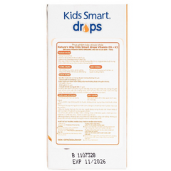 Vitamin D3 K2 cho bé Nature's Way Kids Smart Drops - Hỗ trợ hấp thụ canxi và sức đề kháng cho xương và răng chắc khỏe