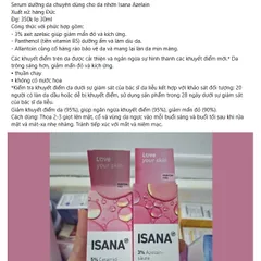 Serum Isana Azelain dưỡng ẩm cho da nhờn - Giảm mẩn đỏ, làm dịu da, cải thiện khuyết điểm - Tuýp 30ml Chính Hãng Đức