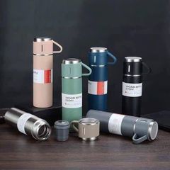 Bình Giữ Nhiệt Inox 304 Kèm 2 Ly Cao Cấp - Dung Tích 500ml, Giữ Nhiệt Lên Đến 8 Giờ, Lý Tưởng Cho Du Lịch và Picnic