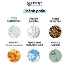 Serum Dưỡng Ẩm Asap N20 Peptide Complex Niacinamide - Làm Sáng Da, Giảm Nếp Nhăn, Dưỡng Ẩm, Làm Dịu Da Mặt