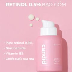 CANDID 0.5% Retinol Treatment - Tinh Chất Chống Lão Hóa, Giảm Nếp Nhăn, Cải Thiện Kết Cấu Da, Phù Hợp Cho Mọi Loại Da