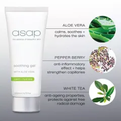 Kem Dưỡng Ẩm Asap Soothing Gel - Gel Làm Dịu Da Dầu Nhạy Cảm, Cấp Ẩm Sâu Với Chiết Xuất Lô Hội và Trà Trắng