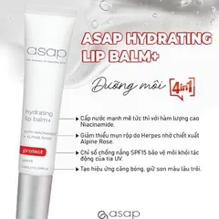 Son Dưỡng Môi Asap Hydrating SPF 15 - Dưỡng Ẩm Sâu, Kháng Khuẩn, Làm Hồng Môi, Phục Hồi Da Môi Sau Phun Xăm