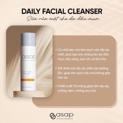 Sữa Rửa Mặt AHA Asap Daily Facial Cleanser - Tẩy Da Chết, Làm Sạch Sâu, Giúp Da Mịn Màng và Tươi Mới