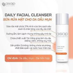 Sữa Rửa Mặt AHA Asap Daily Facial Cleanser - Tẩy Da Chết, Làm Sạch Sâu, Giúp Da Mịn Màng và Tươi Mới