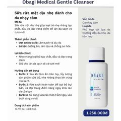 Sữa Rửa Mặt Dịu Nhẹ OBAGI Medical Cho Da Nhạy Cảm - Làm Sạch Sâu & Dưỡng Ẩm Cấp Ẩm Da Mặt