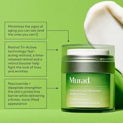 Kem Dưỡng Ẩm Chống Lão Hóa Murad Retinol Youth Renewal Cream - Làm Mờ Nếp Nhăn, Da Săn Chắc, Mịn Màng, Dưỡng Ẩm Hiệu Quả