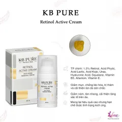 KB Pure Retinol Active Cream - Kem Tái Tạo & Chống Lão Hóa 30ML, Làm Săn Chắc Da, Giảm Nếp Nhăn, Dưỡng Ẩm Da Khỏe Mạnh
