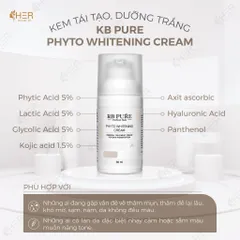 KB Pure Phyto Whitening Cream - Kem Dưỡng Trắng Da Tái Tạo, Giảm Thâm Nám, Chất Lỏng 30ml Cho Da Nhạy Cảm
