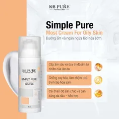 Kem Dưỡng Ẩm KB Pure Simple Cho Da Dầu - Ngăn Ngừa Lão Hóa, Cân Bằng Da, Chống Oxy Hóa, 50ML