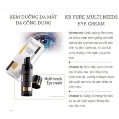 Kem Dưỡng Mắt KB PURE 30ml - Làm Mờ Vết Chân Chim, Giảm Thâm Quầng, Ngừa Lão Hóa - Dưỡng Ẩm & Săn Chắc Da Mềm Mại