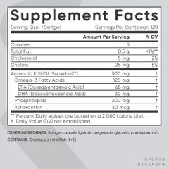 Viên Uống Dầu Tôm Nhuyễn Thể Krill Oil Sports Research Hỗ Trợ Tim Mạch Điều Hoà Huyết Áp (Hộp 120 viên) -  YoungFit