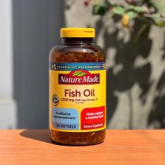 Dầu Cá Nature Made Omega-3 Fish Oil 1200mg - Hỗ trợ Tim Mạch, Não Bộ, Mắt - Hộp 300 Viên từ Mỹ
