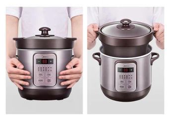 Nồi Hầm Đa Chức Năng Midea MD-DG18EASY - 1.8L, Bằng Thép Không Gỉ, Hẹn Giờ, Tiết Kiệm Điện, Dùng Để Nấu Canh, Nấu Cháo, Nấu Súp