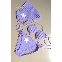 Set Bikini Bé Gái Với Mũ Và Phụ Kiện - Thời Trang Biển Đáng Yêu Cho Mùa Hè