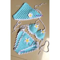 Set Bikini Bé Gái Với Mũ Và Phụ Kiện - Thời Trang Biển Đáng Yêu Cho Mùa Hè
