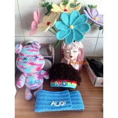 Mũ Len Tóc Xù Nhiều Màu Cho Bé - Handmade Đáng Yêu, Miễn Phí Gắn Tên, Chất Liệu Cotton Mềm Mịn