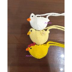 Túi tỏi động vật gà vịt đáng yêu Handmade cho bé - Phụ kiện dễ thương từ len cotton cho trẻ 0-2 tuổi