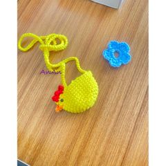 Túi tỏi động vật gà vịt đáng yêu Handmade cho bé - Phụ kiện dễ thương từ len cotton cho trẻ 0-2 tuổi
