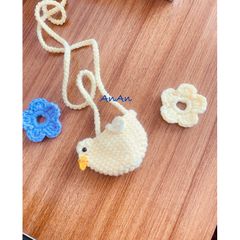 Túi tỏi động vật gà vịt đáng yêu Handmade cho bé - Phụ kiện dễ thương từ len cotton cho trẻ 0-2 tuổi