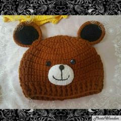 Mũ len gấu thêu tên cho bé - Mềm mại, không gây ngứa, thiết kế handmade, gắn tên miễn phí - Quà tặng độc đáo cho bé yêu