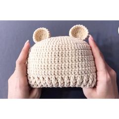 Mũ len gấu thêu tên cho bé - Mềm mại, không gây ngứa, thiết kế handmade, gắn tên miễn phí - Quà tặng độc đáo cho bé yêu
