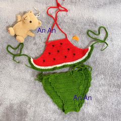 Bikini Dạng Áo Yếm Đi Biển Cho Bé - Đồ Bơi Cute Siêu Xinh Từ Len Milk Cotton, Chất Liệu Mềm Mại, Nhiều Kích Cỡ Tùy Chọn