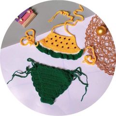 Bikini Dạng Áo Yếm Đi Biển Cho Bé - Đồ Bơi Cute Siêu Xinh Từ Len Milk Cotton, Chất Liệu Mềm Mại, Nhiều Kích Cỡ Tùy Chọn