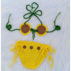 Bikini Đi Biển Handmade Cho Bé - Mẫu Hoa Quả Dễ Thương, Đồ Bơi Chất Liệu Len Milk Cotton, Không Kèm Phụ Kiện