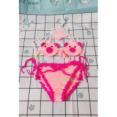 Bikini Đi Biển Handmade Cho Bé - Mẫu Hoa Quả Dễ Thương, Đồ Bơi Chất Liệu Len Milk Cotton, Không Kèm Phụ Kiện