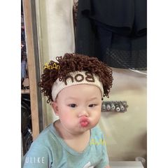Mũ đội đầu tóc xoăn xù phong cách Hàn Quốc handmade cho bé từ 0-2 tuổi - Mũ nón dễ thương, thời trang cho bé yêu