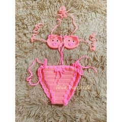Bikini Handmade Đi Biển Cho Bé Mẫu Con Vật - Thời Trang Sáng Tạo Từ Len Cotton Cho Bé Yêu