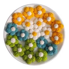 Hoa Len Năm Cánh Nhiều Màu - Phụ Kiện Thời Trang Tự Tay Thêu - Chất Liệu Len Cotton Milk Mềm Mại