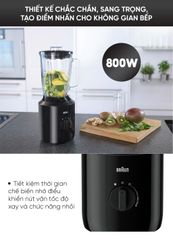 Máy Xay Sinh Tố Braun JB3150BK - Công Suất 800W, Lưỡi Thép Không Gỉ, Cối 1.5L, Công Nghệ TriAction Xay Nhanh và Nhuyễn Thực Phẩm
