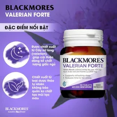 Viên uống cải thiện giấc ngủ Blackmores Valerian Forte 30 viên - Hỗ trợ ngủ sâu, giảm lo âu, thư giãn tinh thần trước khi ngủ